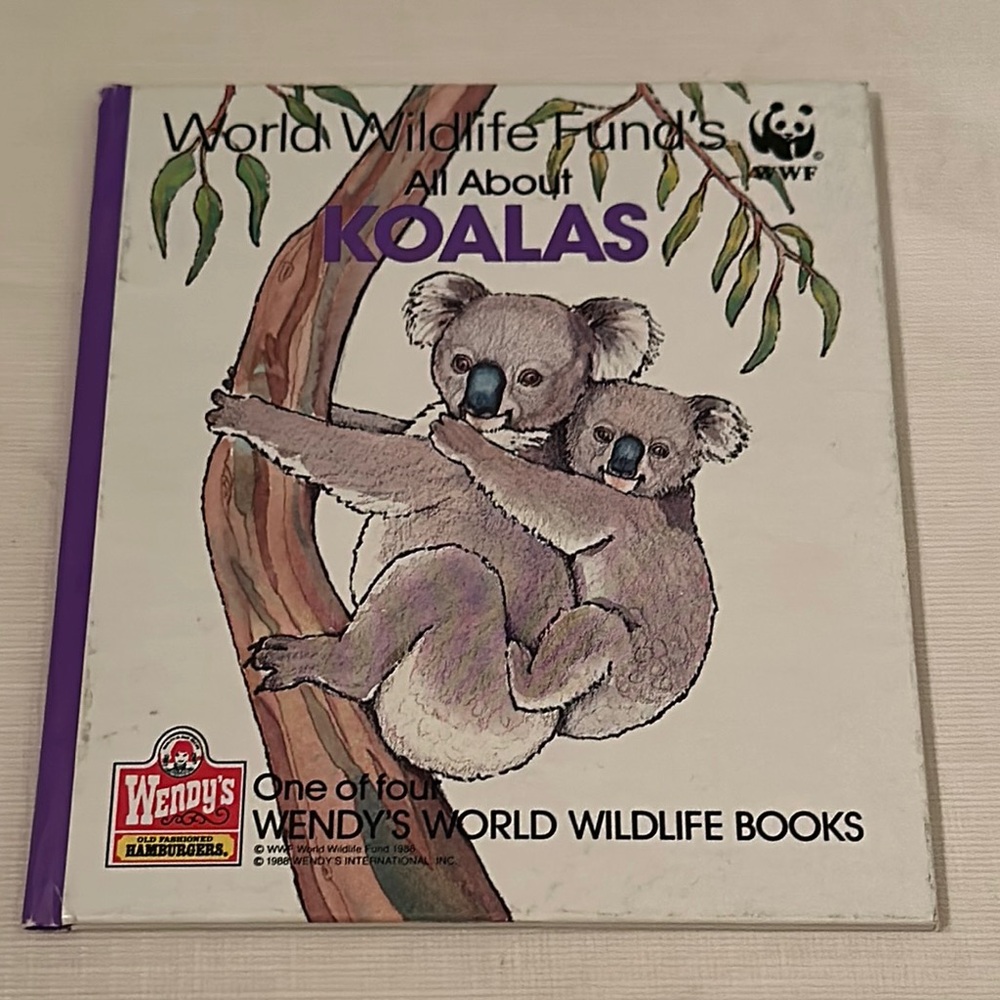 *Vintage* 1988 Wendy's World Wildlife Fund's All About Koalas Children's Book